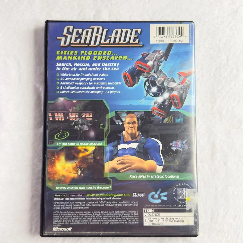 SeaBlade (Microsoft Xbox, 2002) Complete Case, Manual, Disc – Rare Retro Game